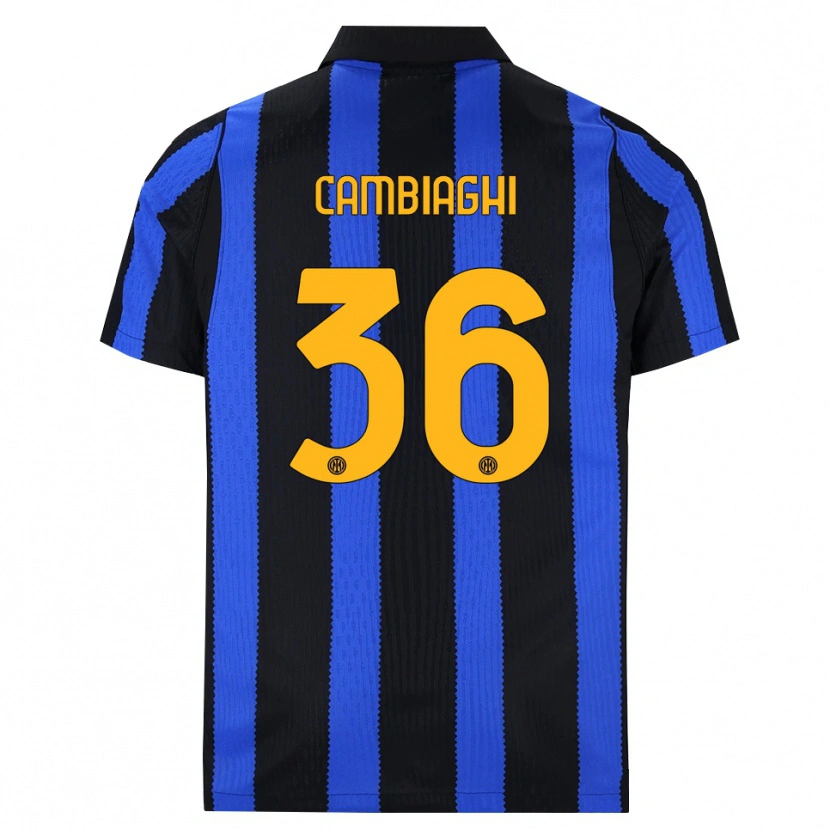 Danxen Bambino Maglia Michela Cambiaghi #36 Nero Blu Giallo Kit Gara Home 2026/27 Maglietta
