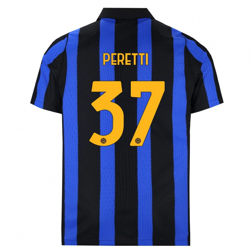 Danxen Bambino Maglia Lorenzo Peretti #37 Nero Blu Giallo Kit Gara Home 2026/27 Maglietta