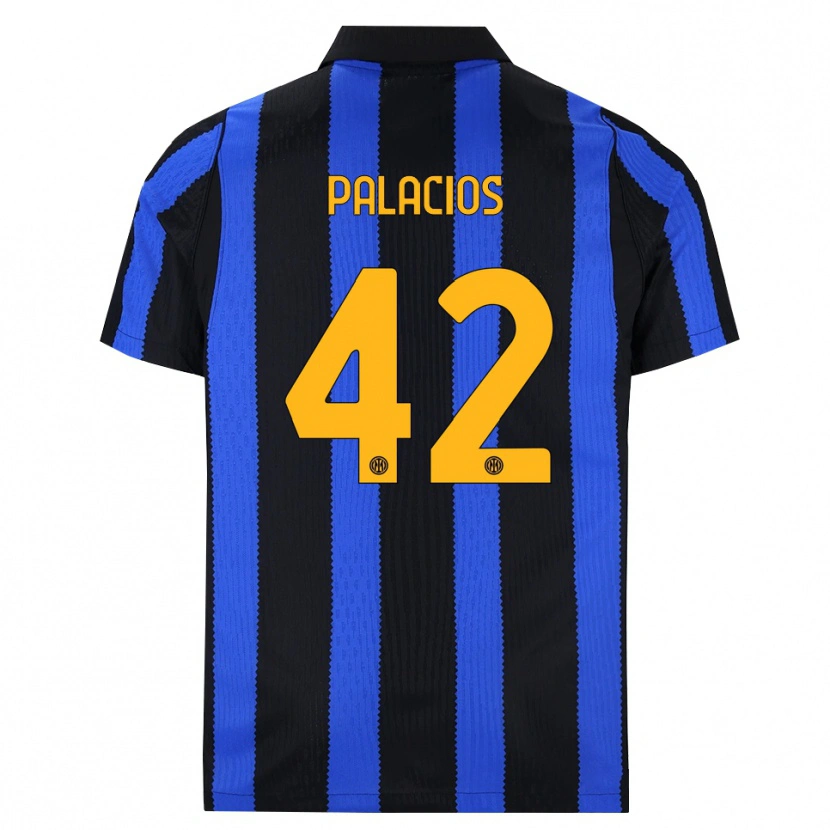 Danxen Bambino Maglia Tomás Palacios #42 Nero Blu Giallo Kit Gara Home 2026/27 Maglietta
