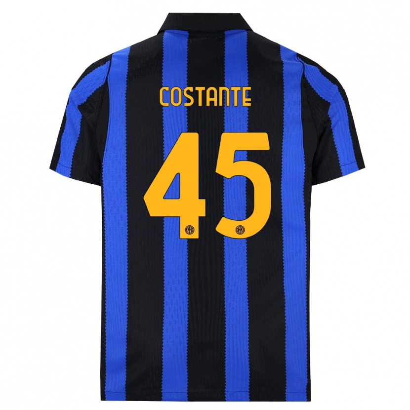 Danxen Bambino Maglia Umberto Costante #45 Nero Blu Giallo Kit Gara Home 2026/27 Maglietta