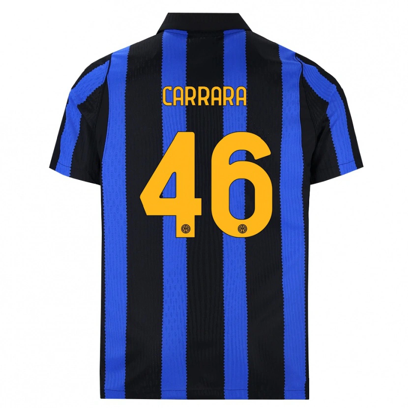 Danxen Bambino Maglia Cristian Carrara #46 Nero Blu Giallo Kit Gara Home 2026/27 Maglietta