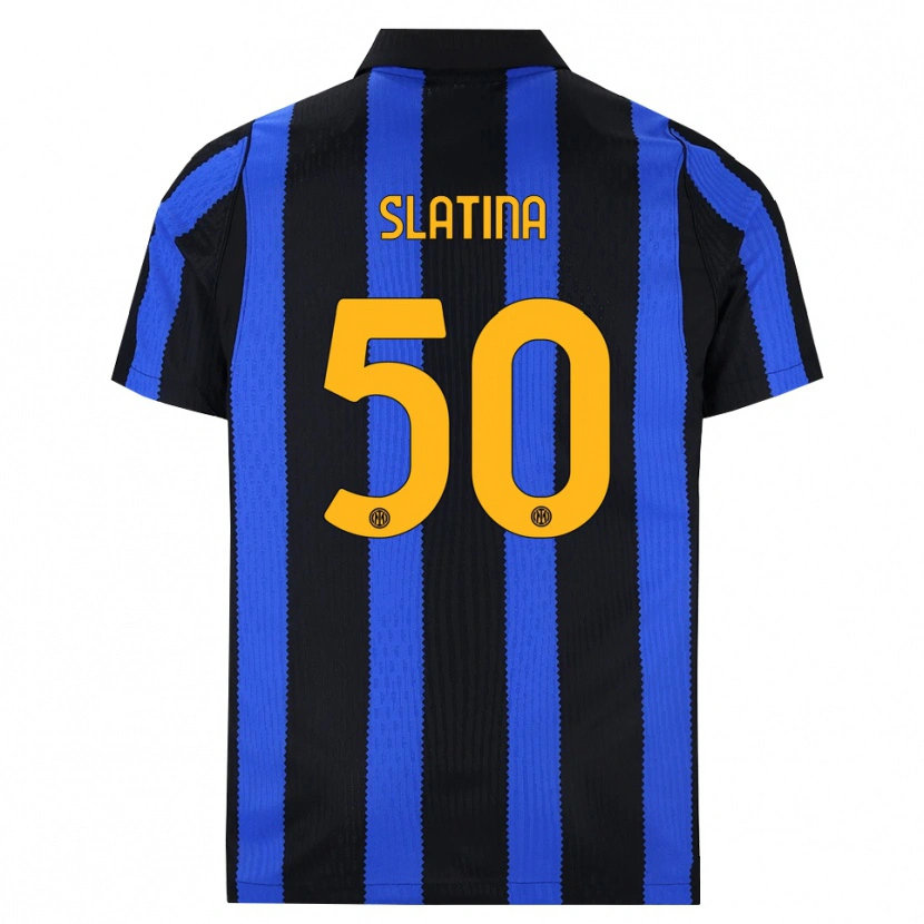 Danxen Bambino Maglia Duje Slatina #50 Nero Blu Giallo Kit Gara Home 2026/27 Maglietta