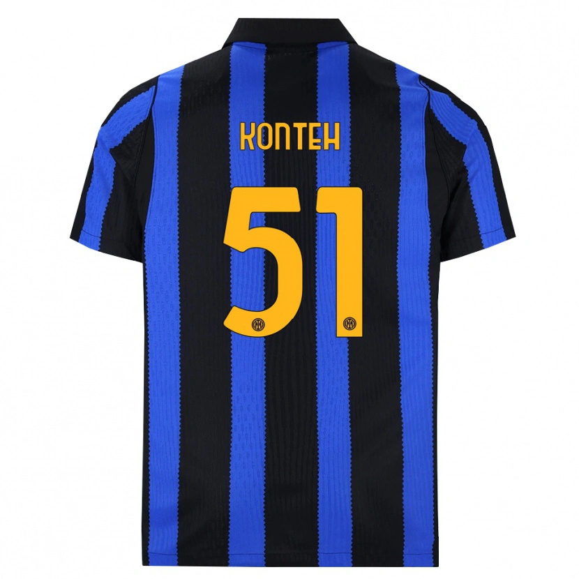 Danxen Bambino Maglia Amadou Konteh #51 Nero Blu Giallo Kit Gara Home 2026/27 Maglietta
