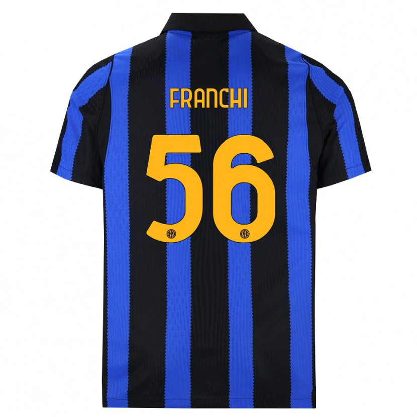 Danxen Bambino Maglia Mirko Franchi #56 Nero Blu Giallo Kit Gara Home 2026/27 Maglietta