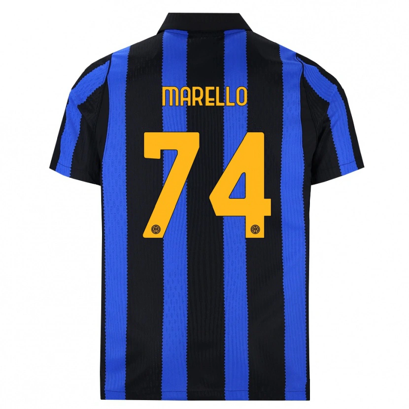 Danxen Bambino Maglia Mattia Marello #74 Nero Blu Giallo Kit Gara Home 2026/27 Maglietta