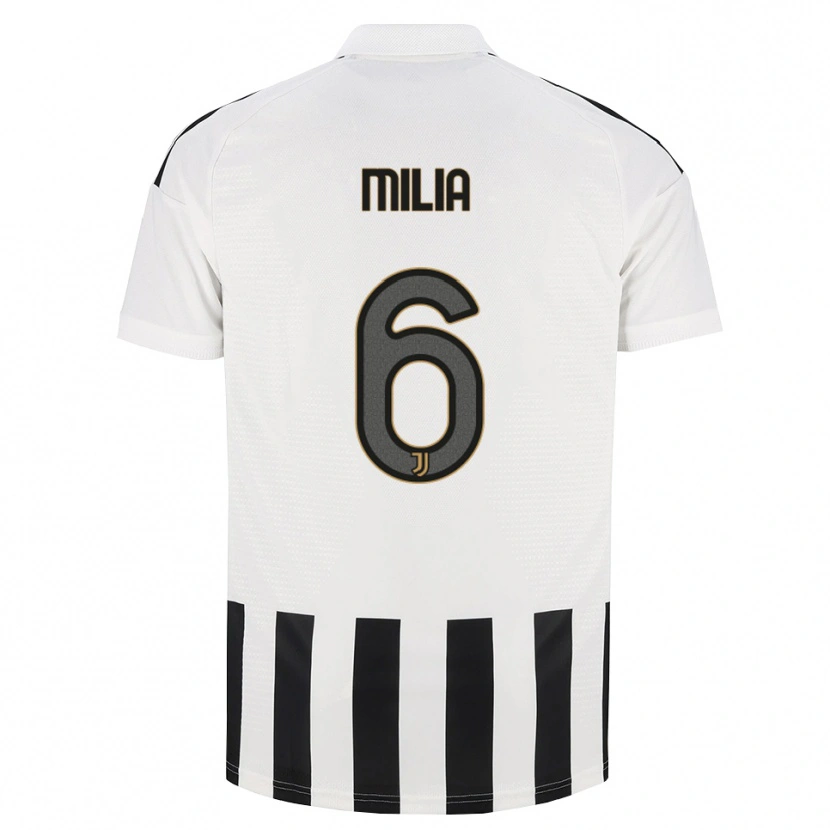 Danxen Bambino Maglia Nicolò Milia #6 Nero Bianco Marrone Kit Gara Home 2026/27 Maglietta
