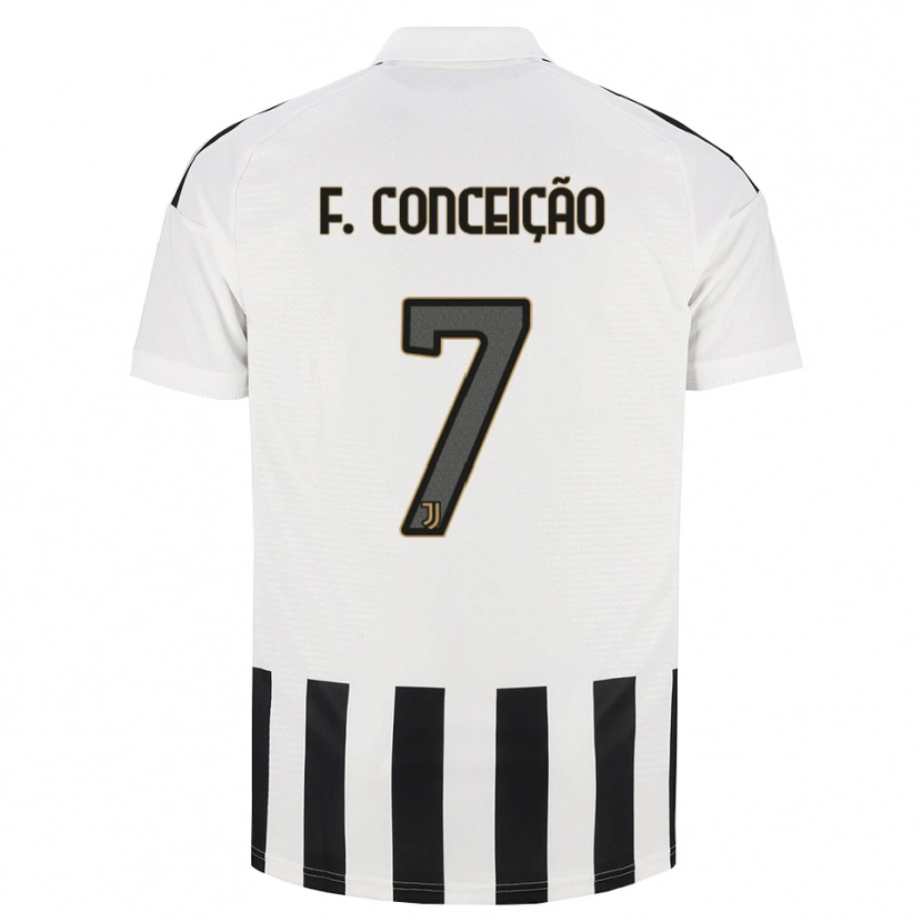 Danxen Bambino Maglia Francisco Conceição #7 Nero Bianco Marrone Kit Gara Home 2026/27 Maglietta