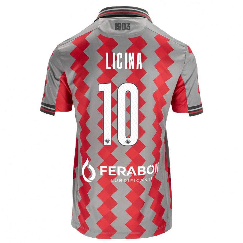 Danxen Bambino Maglia Adin Licina #10 Grigio Rosso Bianco Kit Gara Home 2026/27 Maglietta