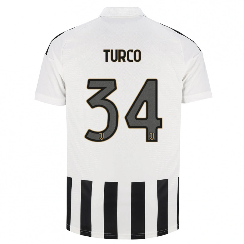 Danxen Bambino Maglia Stefano Turco #34 Nero Bianco Marrone Kit Gara Home 2026/27 Maglietta