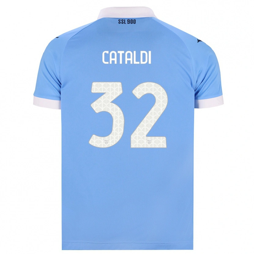 Danxen Bambino Maglia Danilo Cataldi #32 Azzurro Nero Bianco Kit Gara Home 2026/27 Maglietta