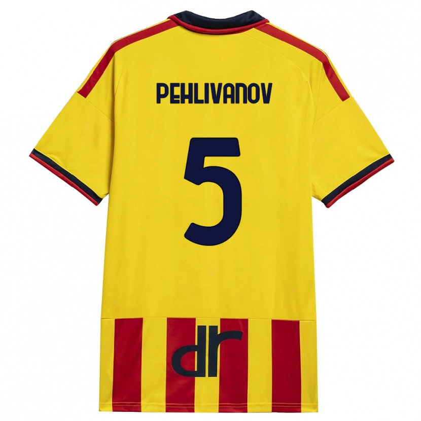 Danxen Bambino Maglia Cristian Pehlivanov #5 Giallo Rosso Kit Gara Home 2026/27 Maglietta
