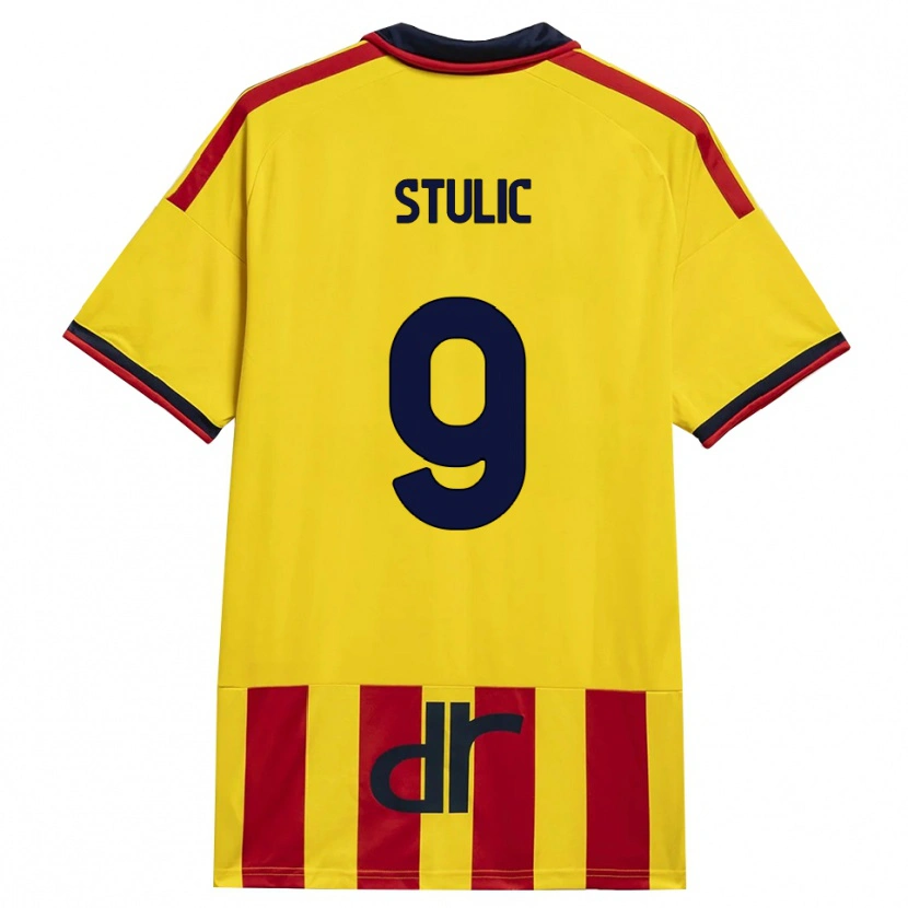 Danxen Bambino Maglia Nikola Stulic #9 Giallo Rosso Kit Gara Home 2026/27 Maglietta