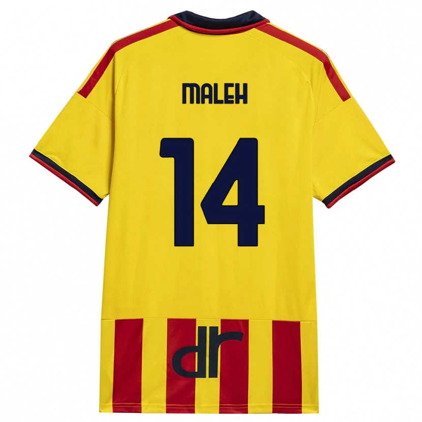 Danxen Bambino Maglia Youssef Maleh #14 Giallo Rosso Kit Gara Home 2026/27 Maglietta
