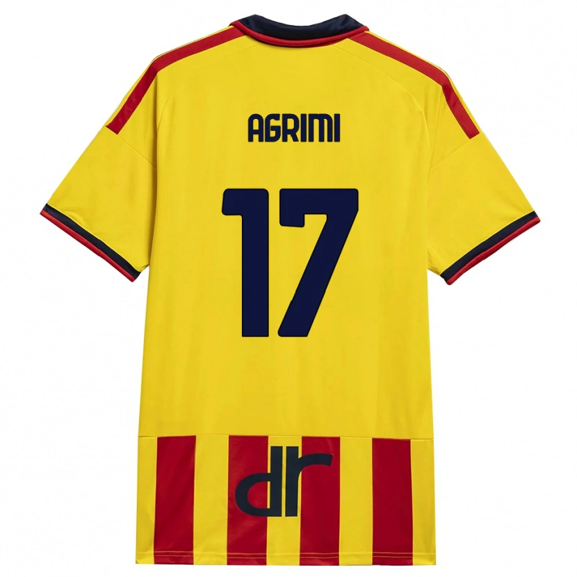 Danxen Bambino Maglia Matteo Agrimi #17 Giallo Rosso Kit Gara Home 2026/27 Maglietta