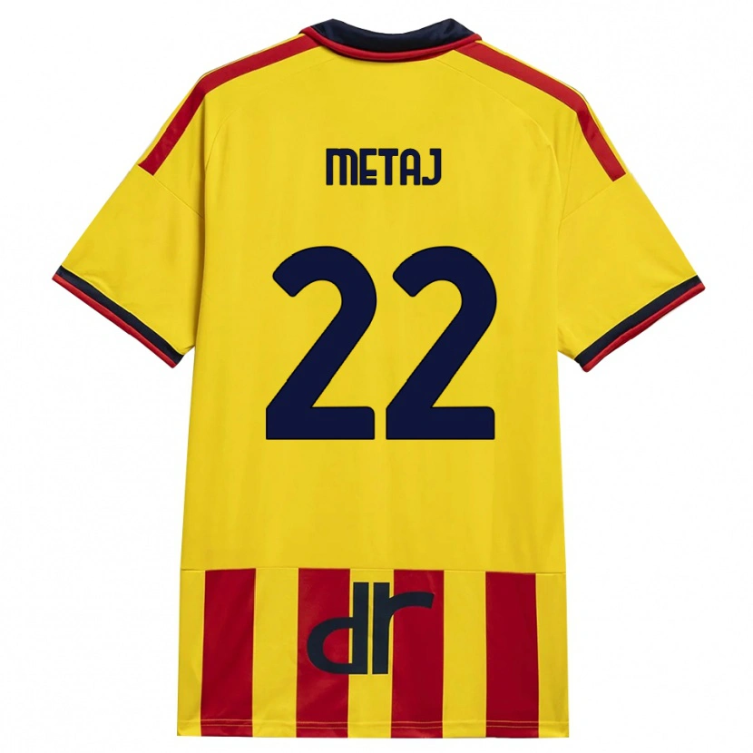 Danxen Bambino Maglia Dejvi Metaj #22 Giallo Rosso Kit Gara Home 2026/27 Maglietta