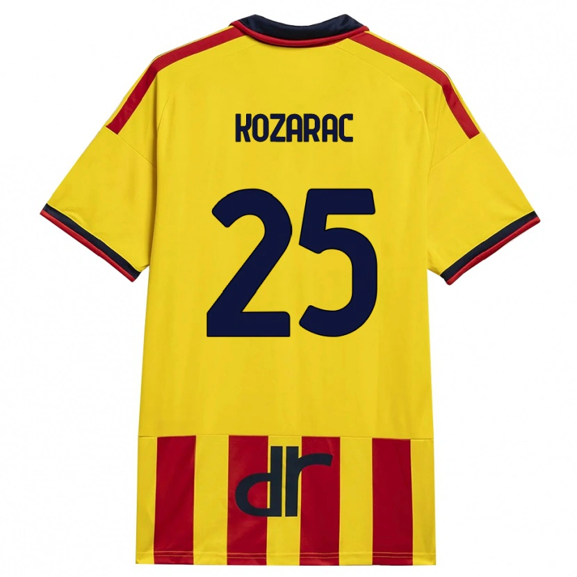Danxen Bambino Maglia Haris Kozarac #25 Giallo Rosso Kit Gara Home 2026/27 Maglietta
