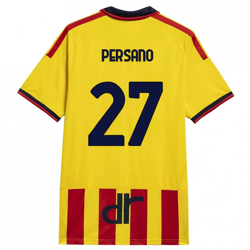 Danxen Bambino Maglia Emanuele Persano #27 Giallo Rosso Kit Gara Home 2026/27 Maglietta