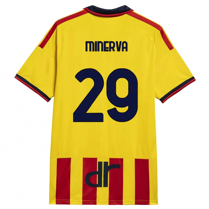 Danxen Bambino Maglia Francesco Minerva #29 Giallo Rosso Kit Gara Home 2026/27 Maglietta