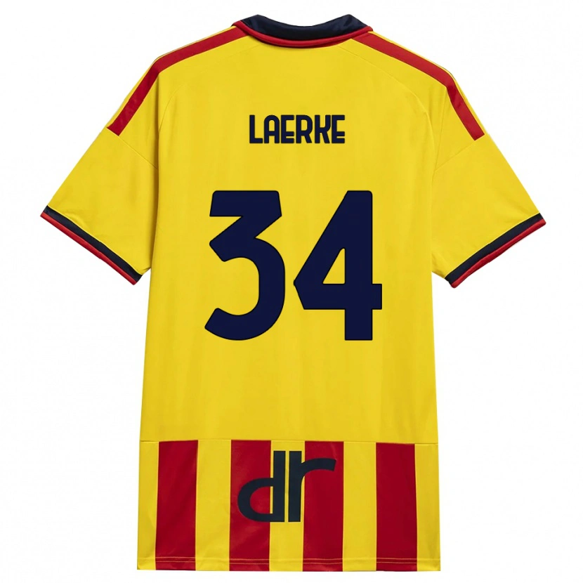 Danxen Bambino Maglia Hjalte Lærke #34 Giallo Rosso Kit Gara Home 2026/27 Maglietta