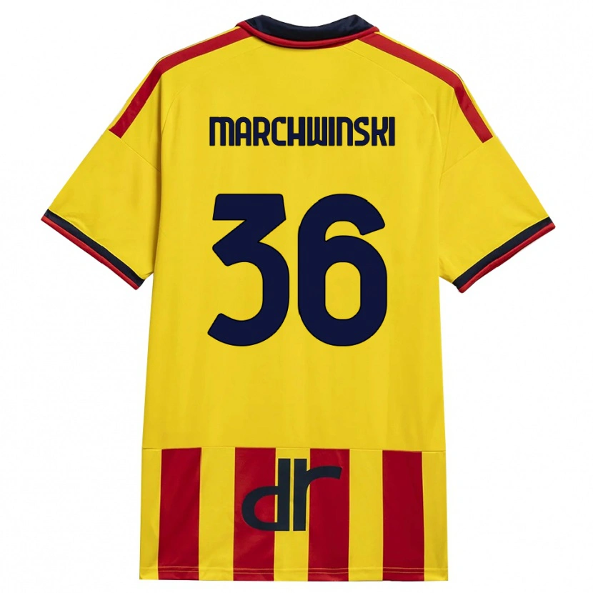 Danxen Bambino Maglia Filip Marchwinski #36 Giallo Rosso Kit Gara Home 2026/27 Maglietta