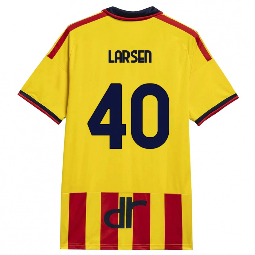 Danxen Bambino Maglia Emil Larsen #40 Giallo Rosso Kit Gara Home 2026/27 Maglietta