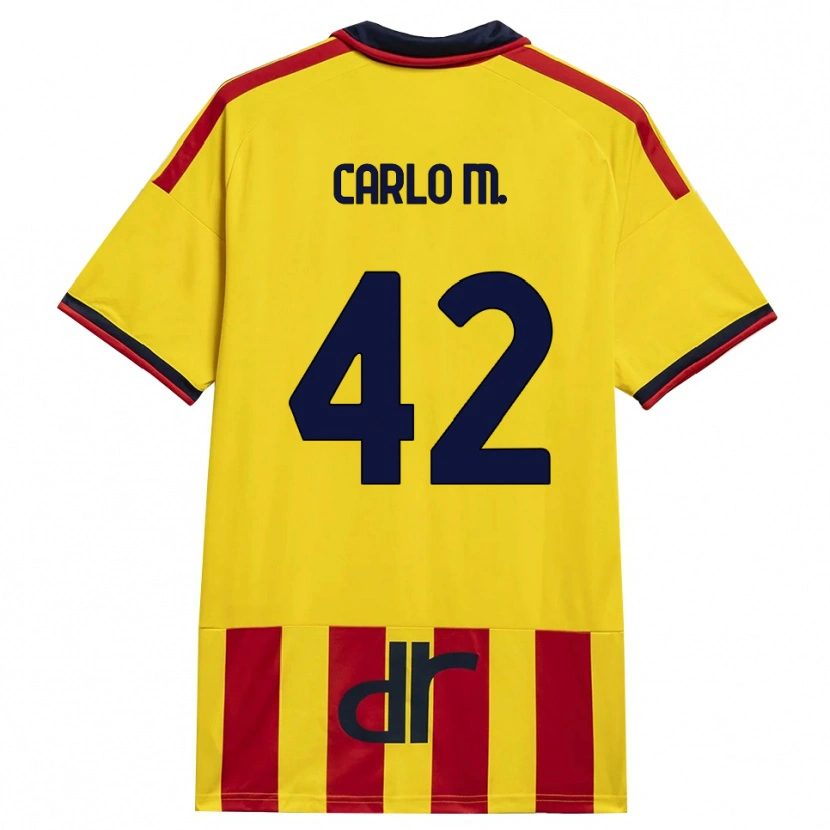 Danxen Bambino Maglia Carlo Mariano #42 Giallo Rosso Kit Gara Home 2026/27 Maglietta
