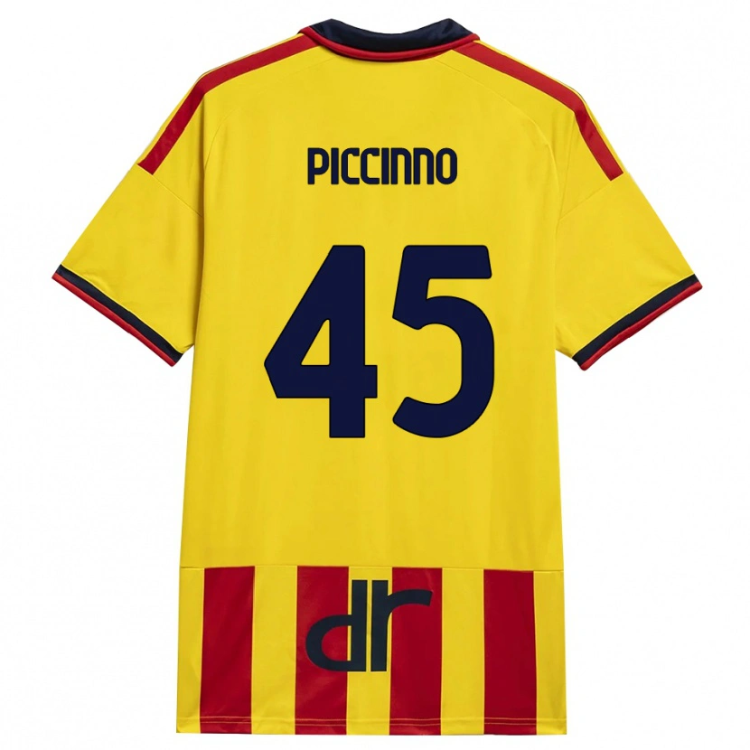 Danxen Bambino Maglia Daniele Piccinno #45 Giallo Rosso Kit Gara Home 2026/27 Maglietta