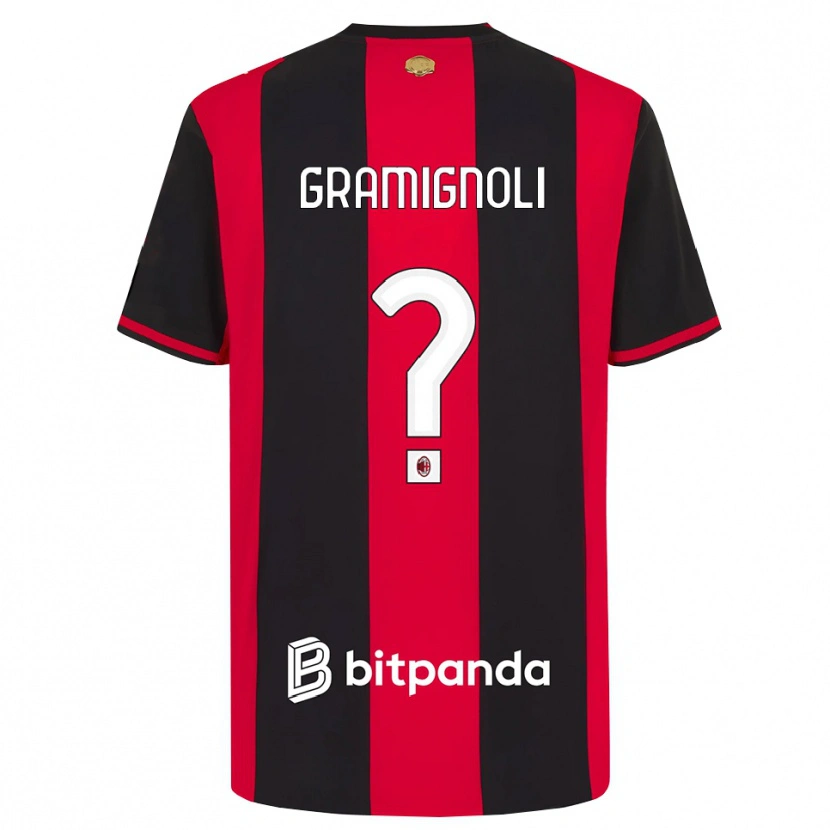 Danxen Bambino Maglia Luca Gramignoli #0 Rosso Nero Bianco Kit Gara Home 2026/27 Maglietta