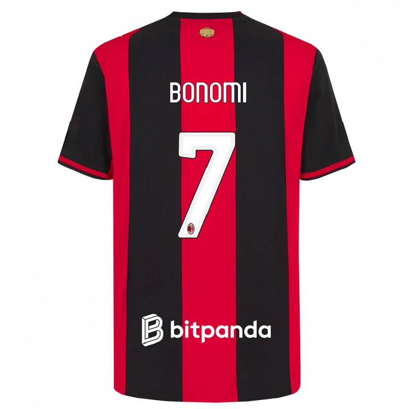 Danxen Bambino Maglia Alessandro Bonomi #7 Rosso Nero Bianco Kit Gara Home 2026/27 Maglietta