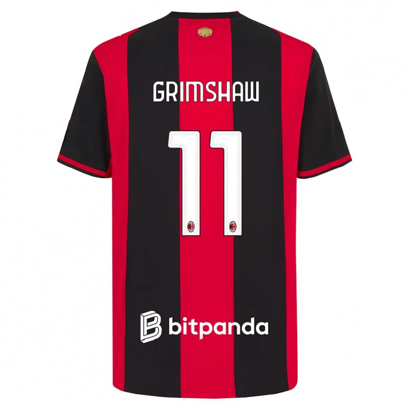Danxen Bambino Maglia Christy Grimshaw #11 Rosso Nero Bianco Kit Gara Home 2026/27 Maglietta