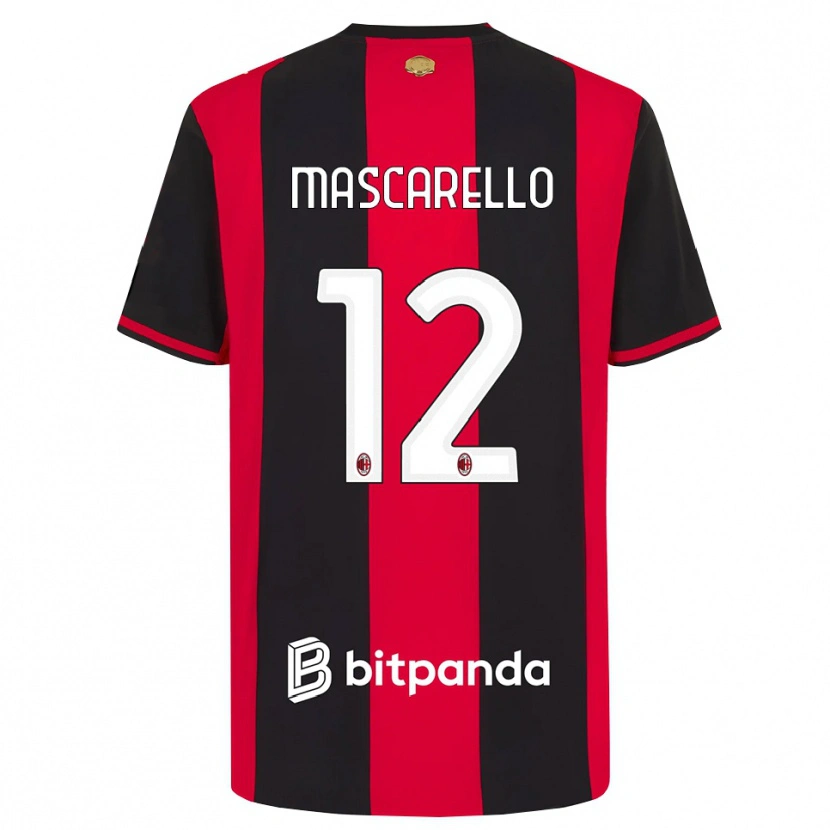 Danxen Bambino Maglia Marta Mascarello #12 Rosso Nero Bianco Kit Gara Home 2026/27 Maglietta