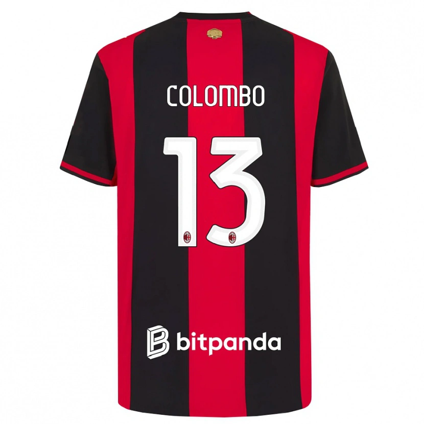 Danxen Bambino Maglia Federico Colombo #13 Rosso Nero Bianco Kit Gara Home 2026/27 Maglietta