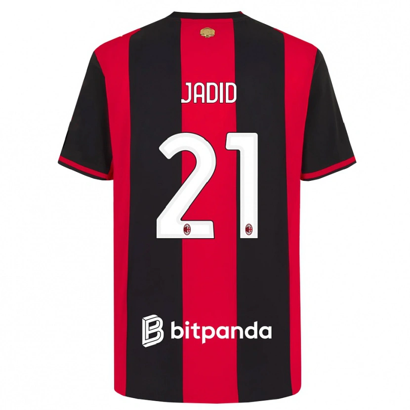 Danxen Bambino Maglia Akram Jadid #21 Rosso Nero Bianco Kit Gara Home 2026/27 Maglietta