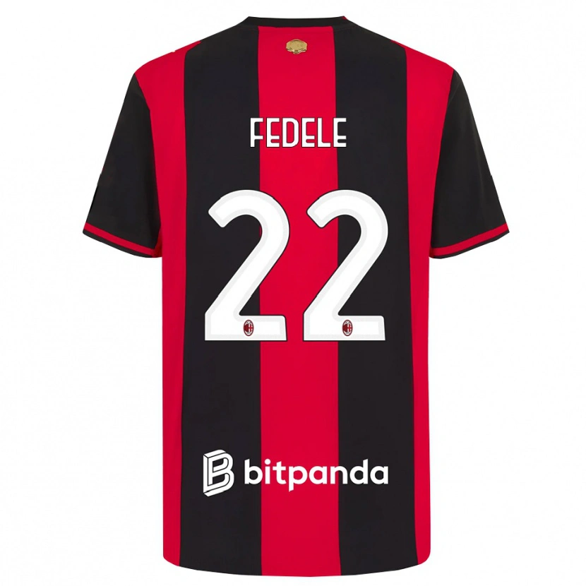 Danxen Bambino Maglia Noemi Fedele #22 Rosso Nero Bianco Kit Gara Home 2026/27 Maglietta