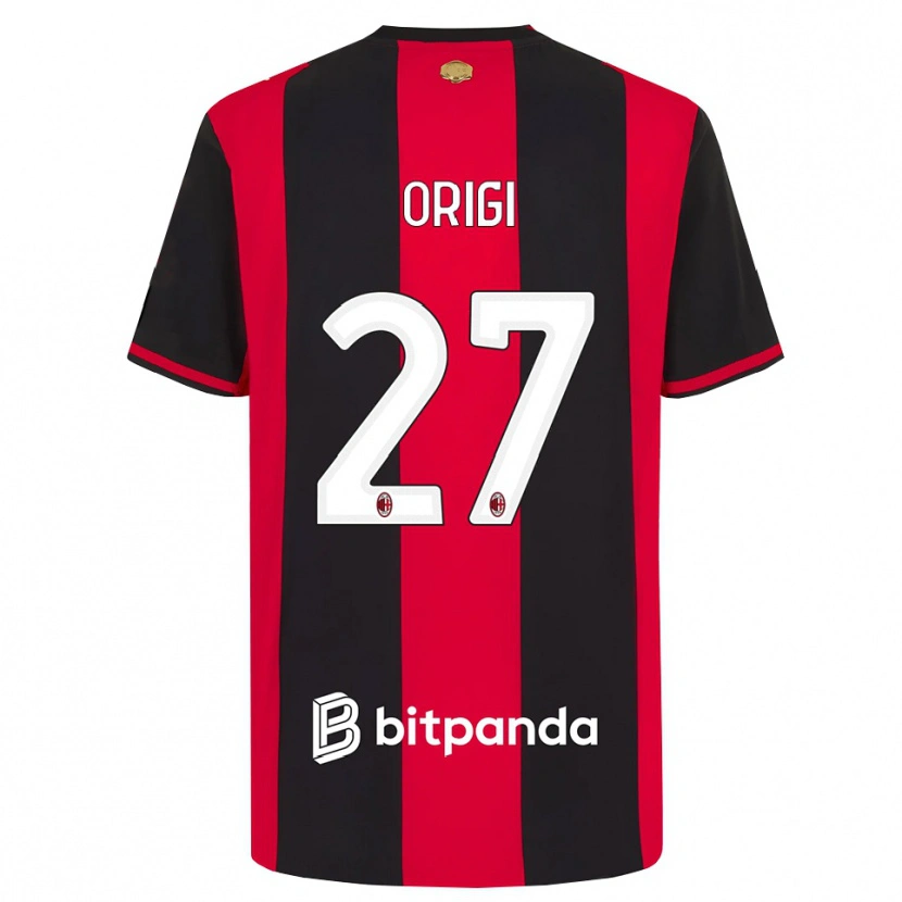Danxen Bambino Maglia Divock Origi #27 Rosso Nero Bianco Kit Gara Home 2026/27 Maglietta