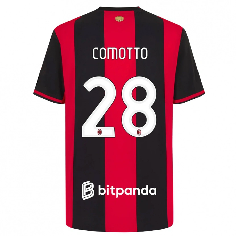 Danxen Bambino Maglia Christian Comotto #28 Rosso Nero Bianco Kit Gara Home 2026/27 Maglietta