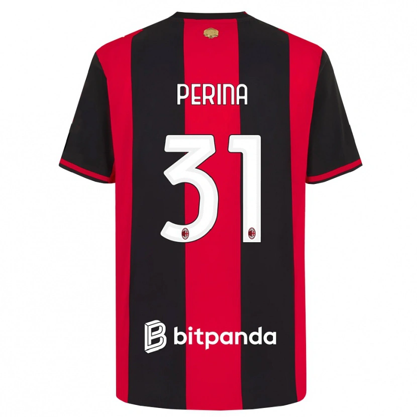 Danxen Bambino Maglia Gioele Perina #31 Rosso Nero Bianco Kit Gara Home 2026/27 Maglietta