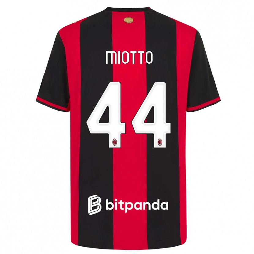 Danxen Bambino Maglia Giorgia Miotto #44 Rosso Nero Bianco Kit Gara Home 2026/27 Maglietta