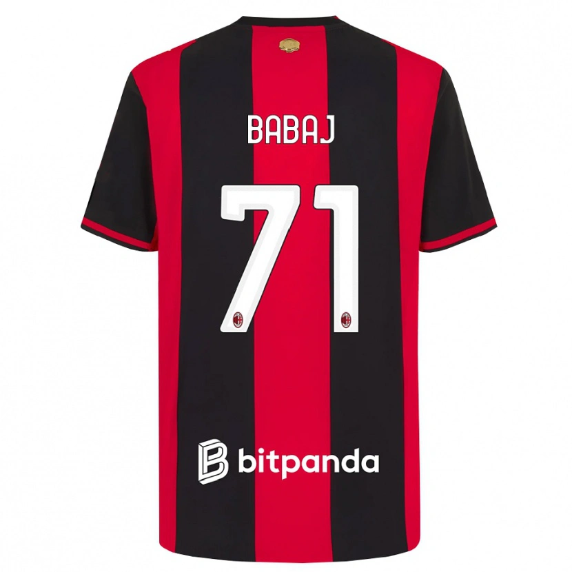 Danxen Bambino Maglia Aron Babaj #71 Rosso Nero Bianco Kit Gara Home 2026/27 Maglietta