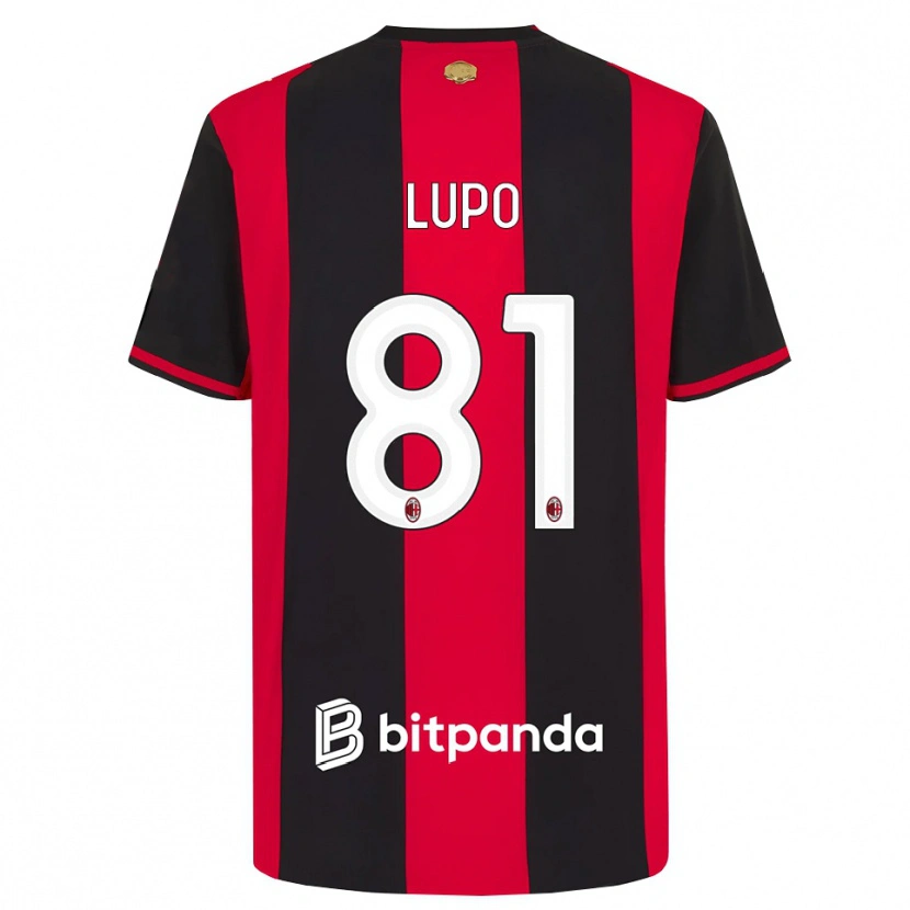 Danxen Bambino Maglia Simone Lupo #81 Rosso Nero Bianco Kit Gara Home 2026/27 Maglietta