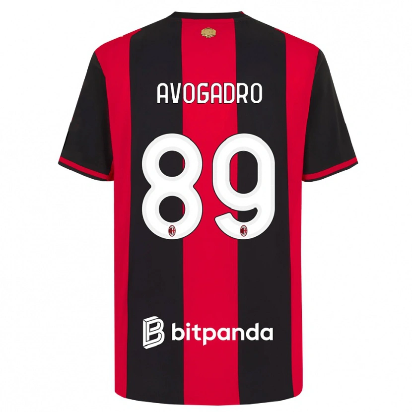 Danxen Bambino Maglia Pietro Avogadro #89 Rosso Nero Bianco Kit Gara Home 2026/27 Maglietta
