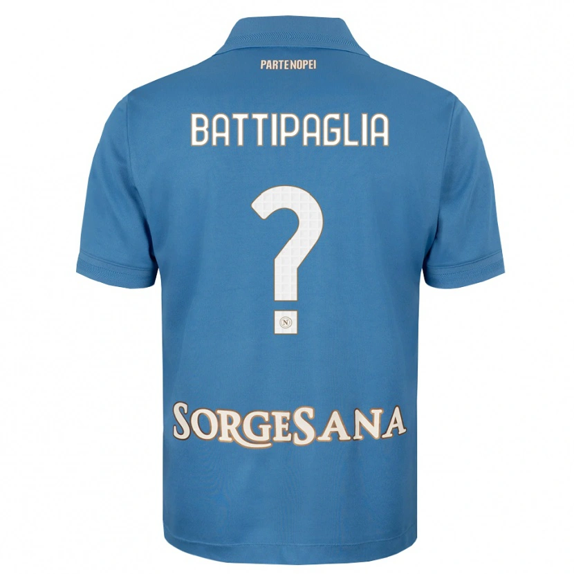 Danxen Bambino Maglia Luca Battipaglia #0 Blu Foschia Bianco Kit Gara Home 2026/27 Maglietta