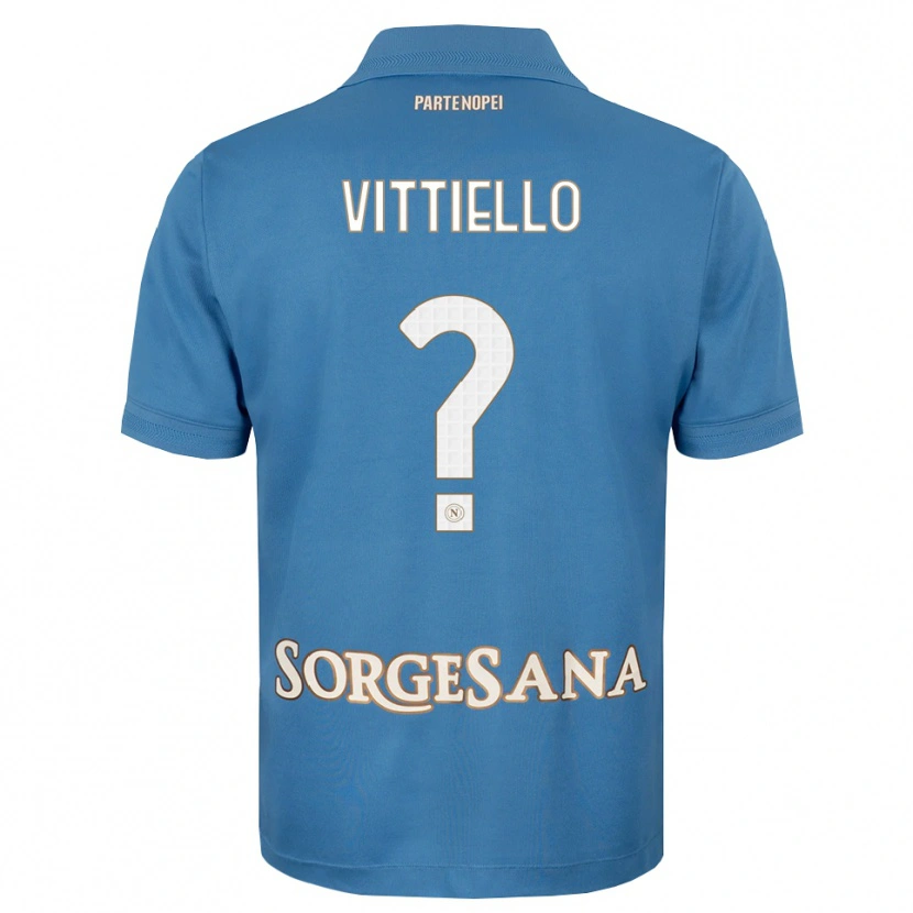 Danxen Bambino Maglia Antonio Vittiello #0 Blu Foschia Bianco Kit Gara Home 2026/27 Maglietta