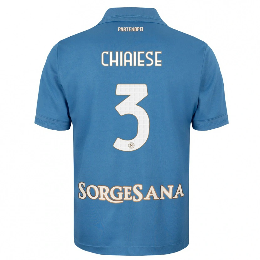 Danxen Bambino Maglia Riccardo Chiaiese #3 Blu Foschia Bianco Kit Gara Home 2026/27 Maglietta