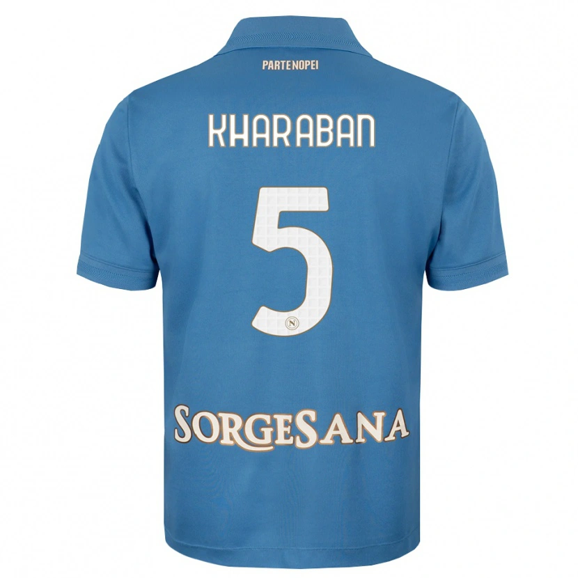 Danxen Bambino Maglia Vitaliy Kharaban #5 Blu Foschia Bianco Kit Gara Home 2026/27 Maglietta