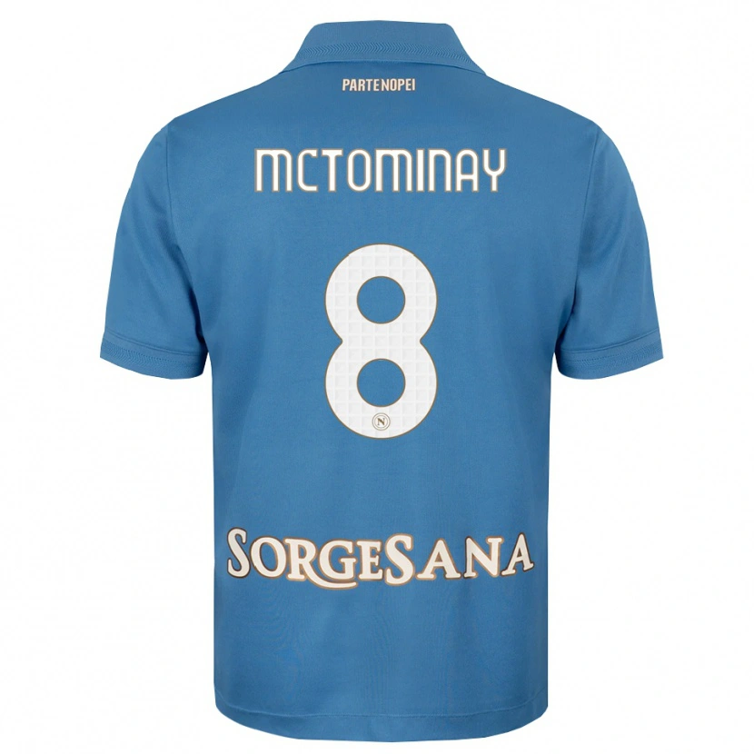 Danxen Bambino Maglia Scott Mctominay #8 Blu Foschia Bianco Kit Gara Home 2026/27 Maglietta