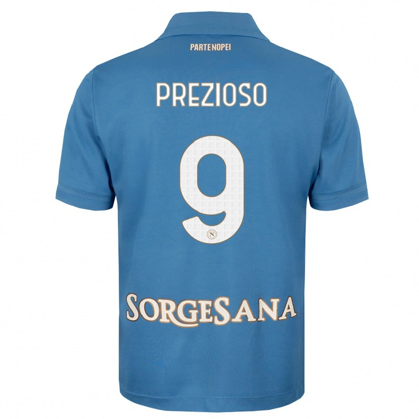 Danxen Bambino Maglia Vittorio Prezioso #9 Blu Foschia Bianco Kit Gara Home 2026/27 Maglietta