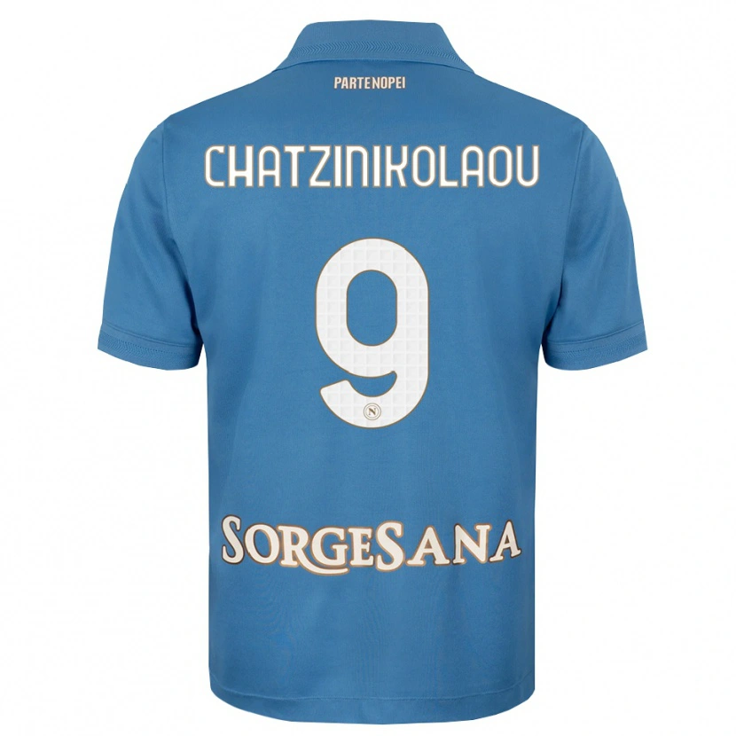 Danxen Bambino Maglia Despoina Chatzinikolaou #9 Blu Foschia Bianco Kit Gara Home 2026/27 Maglietta