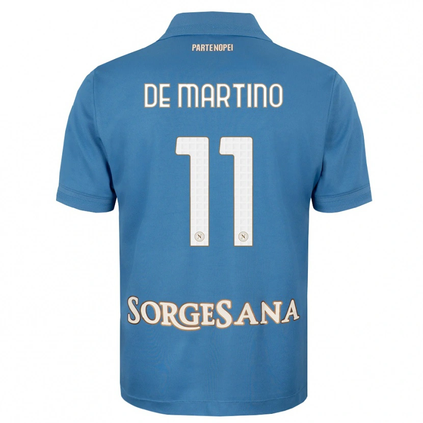 Danxen Bambino Maglia Giuseppe De Martino #11 Blu Foschia Bianco Kit Gara Home 2026/27 Maglietta