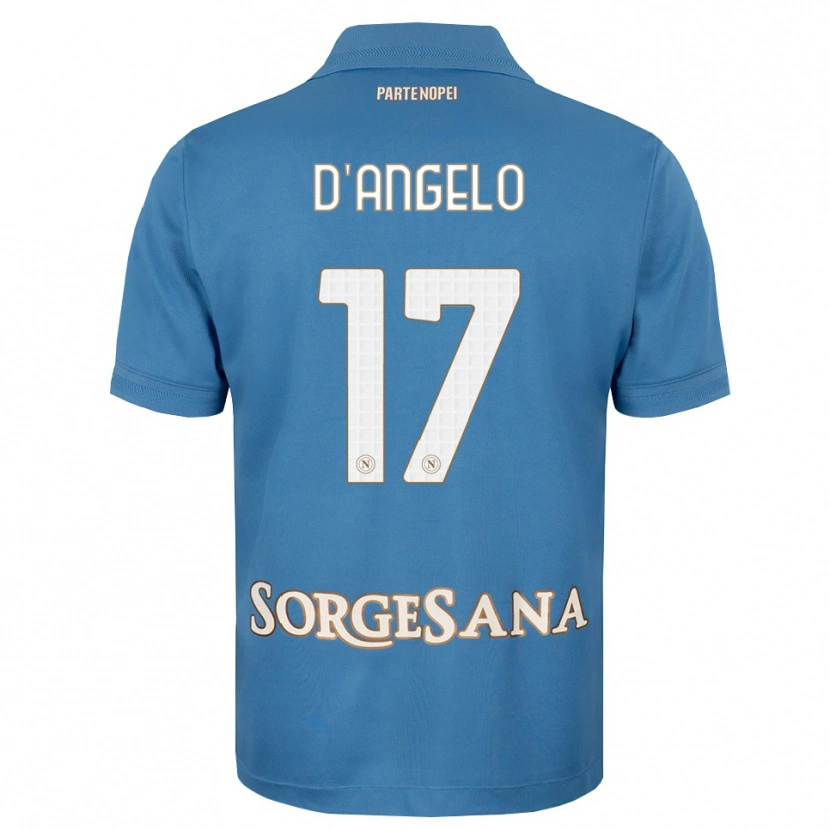 Danxen Bambino Maglia Giuseppe D'angelo #17 Blu Foschia Bianco Kit Gara Home 2026/27 Maglietta